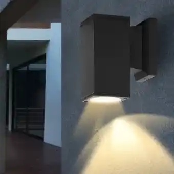 Brico Depôt Aigostar aplique pared exterior, gu10 antracita aluminio, ip65 , negro promoção