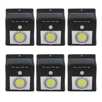 6 pack 6 led solar wall light com sensor crepuscular e sensor de movimento