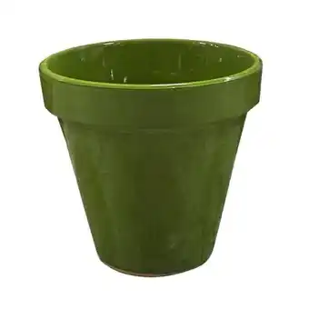 Maceta ceramica color verde 17x18 cm