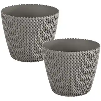 Wellhome pack 2 vasos redondos splofy de ø29,5 x 24,9 cm de color cinzenta