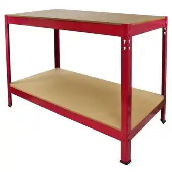 Brico Depôt Mesa de trabalho de aço q-rax sem parafusos vermelho 90cm x 60cm x 90cm promoção