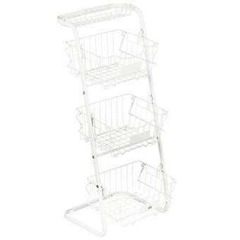 Brico Depôt Cesta de frutas acero blanco 42.5x36.5x91 cm promoção