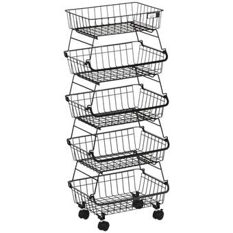 Brico Depôt Cesta de frutas acero negro 40x28x97 cm promoção