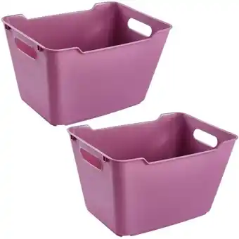 Keeeper lotta pacote 2 caixas de armazenamento, framboesa, 12 l
