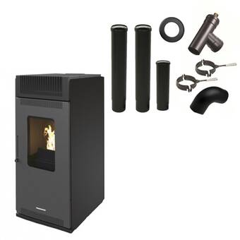 Brico Depôt Estufa de pellets de aire anita 10 kw sannover negra + kit de conexión humos promoção