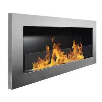 Brico Depôt Chimenea de bioetanol modelo ebba acero inox. con cristal protector 90 cm promoção
