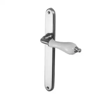 Brico Depôt Manilla latón placa/níquel satinado con porcelana blanca (juego) promoção