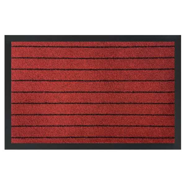 Promoção textil tapete de entrada lines. (vermelho, 60x90 cm