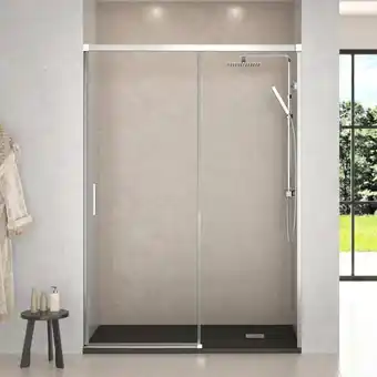 Brico Depôt Mampara ducha frontal corredera 160 cm (adaptable 159-164cm) cromo brillo promoção