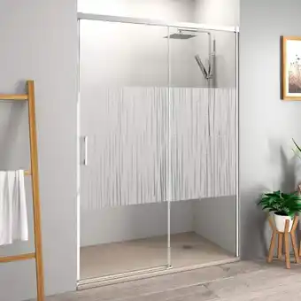 Brico Depôt Mampara ducha frontal corredera 190 cm (adaptable 184-189cm) cromo brillo promoção