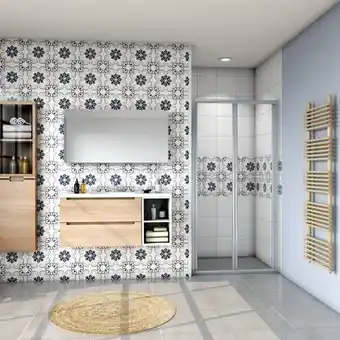 Brico Depôt Mampara de ducha frontal plegable,perfil cromado,cristal templado 5mm,(860-900)x1850mm promoção