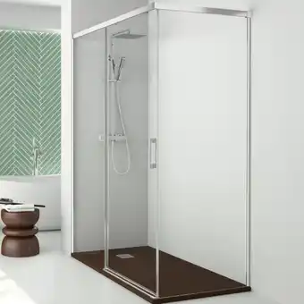 Brico Depôt Mampara ducha rectangular corredera | frente 180 - lateral 70 cm | transparente cromo promoção