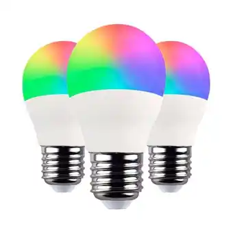 Pack 3 lâmpadas led esféricas smart wifi e27 5w 470lm rgbww regulável