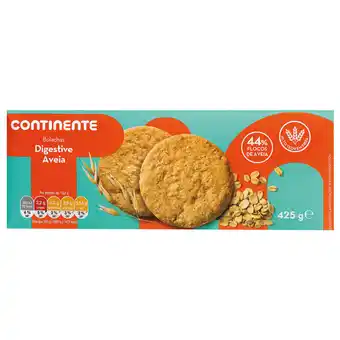 Continente Bolachas digestivas de aveia promoção