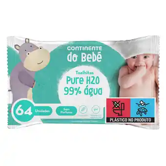 Continente Toalhitas bebé pure h2o 99% água promoção