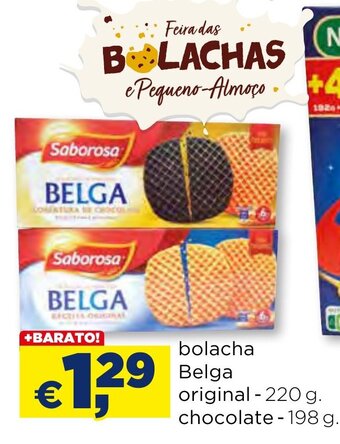 bolacha Belga original - 220 g. chocolate - 198 g.
