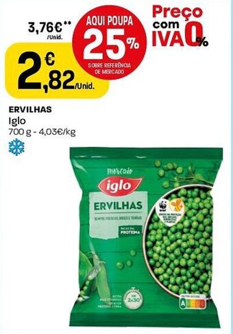 Intermarché ERVILHAS Iglo 700g promoção