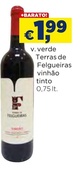 Bolama v. verde Terras de Felgueiras vinhão tinto 0.75lt promoção