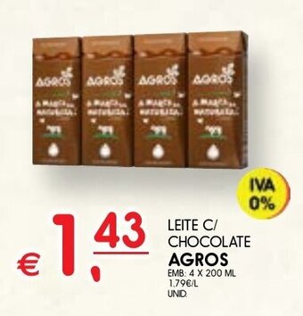 Meu Super LEITE C/ CHOCOLATE AGROS EMB: 4 X 200 ML promoção