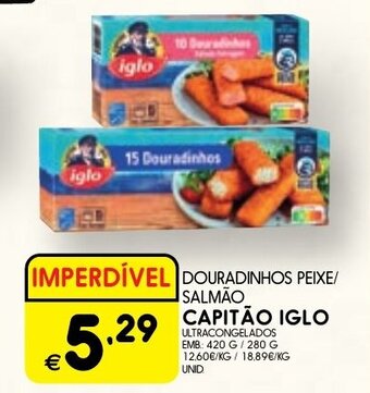 Meu Super DOURADINHOS PEIXE/ SALMÃO CAPITÃO IGLO 420g promoção