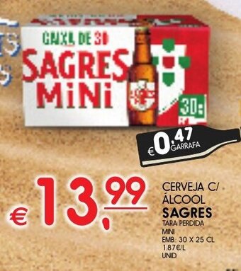 Meu Super CERVEJA C/. ALCOOL SAGRES EMB: 30 X 25 CL promoção