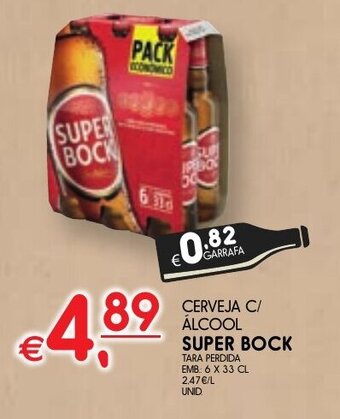 Meu Super CERVEJA C/ ÁLCOOL SUPER BOCK TARA PERDIDA EMB: 6 X 33 CL promoção