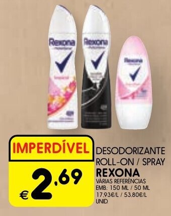 Meu Super DESODORIZANTE ROLL-ON SPRAY REXONA promoção