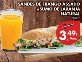 Pingo Doce SANDES DE FRANGO ASSADO +SUMO DE LARANJA promoção
