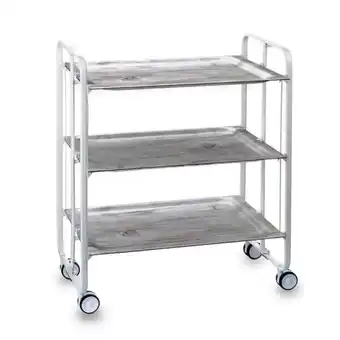 Brico Depôt Carrinho de cozinha dobrável bauhaus, armação metal branco, 3 prateleiras promoção