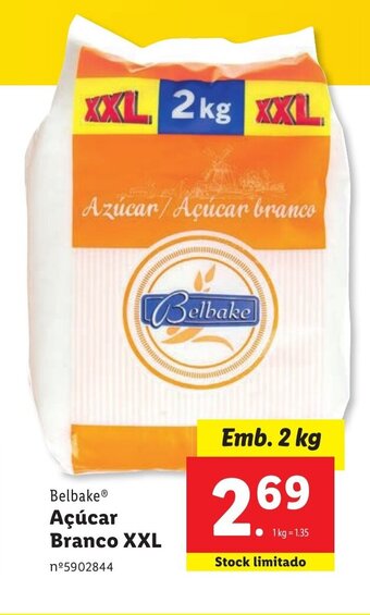 Lidl Belbake Açúcar Branco XXL Emb. 2 kg promoção