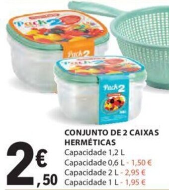 E.Leclerc CONJUNTO DE 2 CAIXAS HERMÉTICAS promoção
