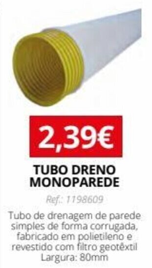 TUBO DRENO MONOPAREDE Ref: 1198609