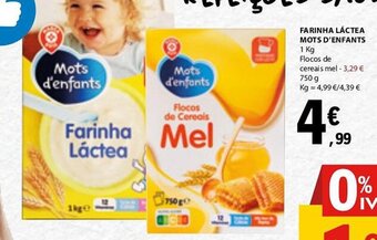 E.Leclerc FARINHA LÁCTEA MOTS D'ENFANTS 1 Kg promoção