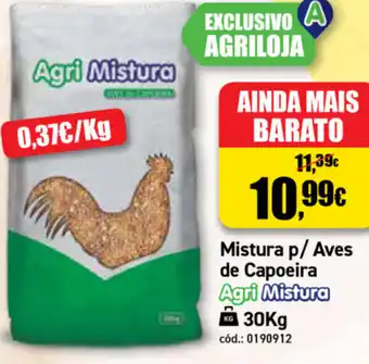 Agriloja Mistura p/Aves de Capoeira 30kg promoção