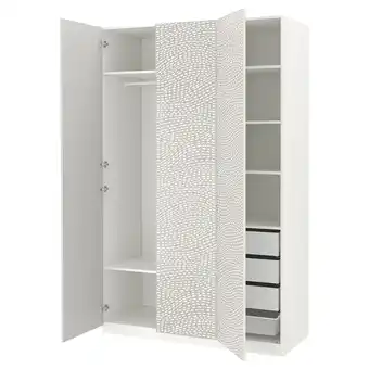 IKEA Pax / mistudden combinação de roupeiro, branco/cinz c/padrão, 150x60x236 cm promoção