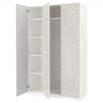 Pax / mistudden combinação de roupeiro, branco/cinz c/padrão, 150x60x236 cm