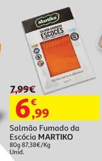Auchan Salmão Fumado da Escócia MARTIKO 80g promoção