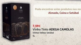 Auchan Vinho Tinto ADEGA CAMOLAS Vinhas Velhas Setúbal 5L promoção