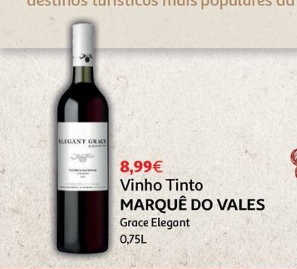 Auchan Vinho Tinto MARQUÊ DO VALES Grace Elegant 0.75L promoção