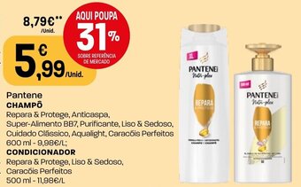 Intermarché Pantene CHAMPÔ 600ml + CONDICIONADOR 500ml promoção
