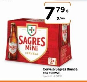 Aqui é fresco Cerveja Sagres Branca Gfa 15X25cl promoção