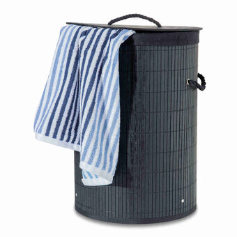 Continente Cesto roupa redondo preto bambu promoção