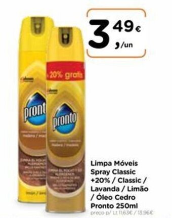 Aqui é fresco Limpa Móveis Spray Classic +20% / Classic/ Lavanda / Limão / Óleo Cedro Pronto 250ml promoção