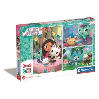 Continente Puzzle gabby's dollhouse 3x48 peças promoção