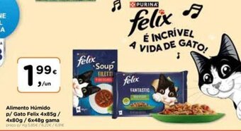 Aqui é fresco Alimento Húmido p/ Gato Felix 4x85g/ 4x80g / 6x48g gama promoção