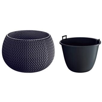 Brico Depôt Pote redondo com tigela espilófia cor plástica antracite cor 29x29x19 cm promoção