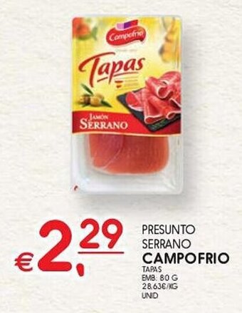 Meu Super PRESUNTO SERRANO CAMPOFRIO 80G promoção