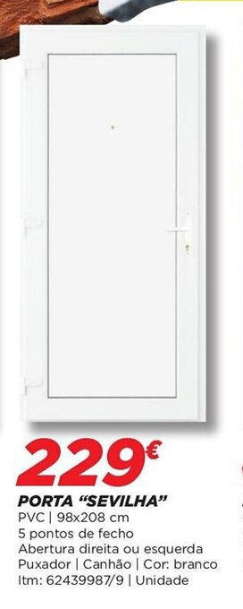 Bricomarché PORTA "SEVILHA" PVC | 98x208 cm promoção