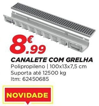 Bricomarché CANALETE COM GRELHA Polipropileno | 100x13x7,5 cm promoção
