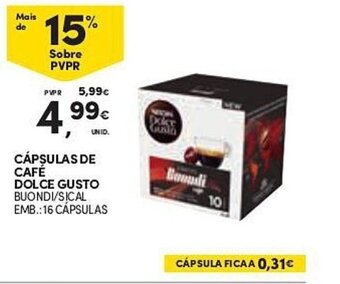Continente CÁPSULAS DE CAFÉ DOLCE GUSTO BUONDI/SICAL EMB.: 16 CAPSULAS promoção